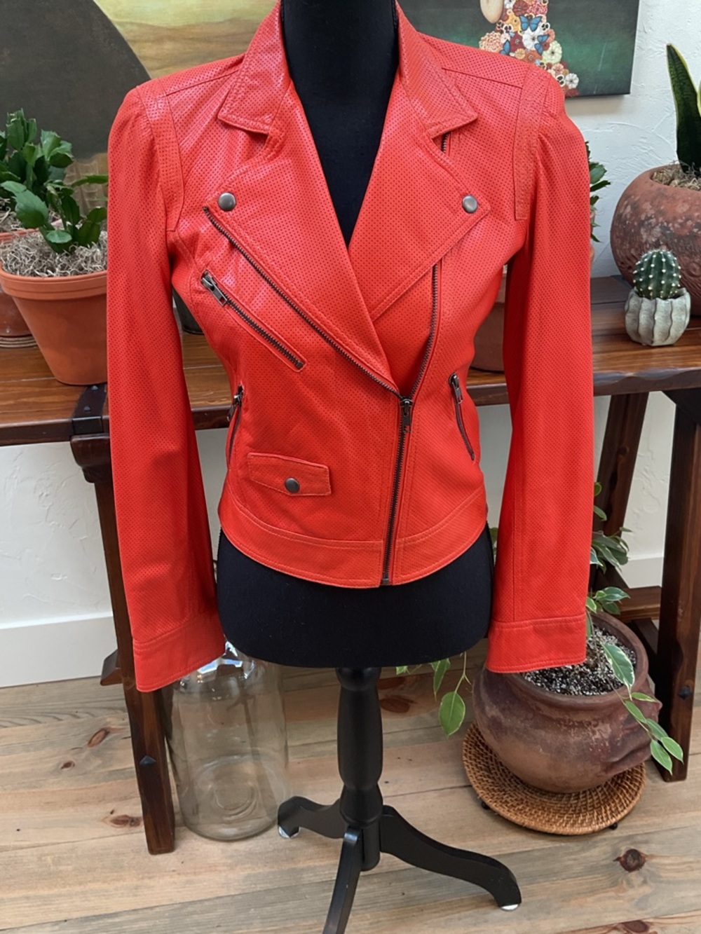 TRUTH AND PRIDE ORANGE MOTORCYCLE STYLE JACKET